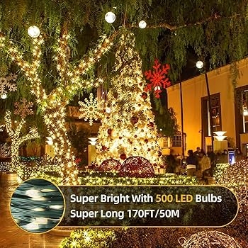 String Lights Outdoor Warm White Starry Effect High LED Count Glow
