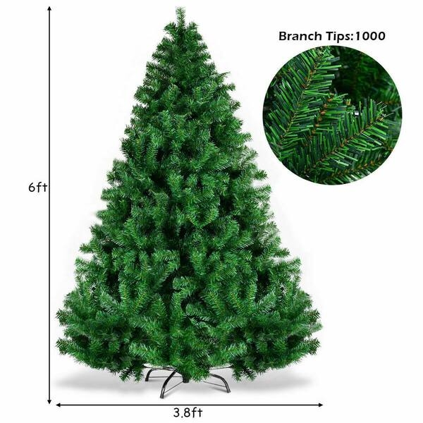 Sturdy Metal X-Stand Artificial Christmas Tree, Full Unlit Body