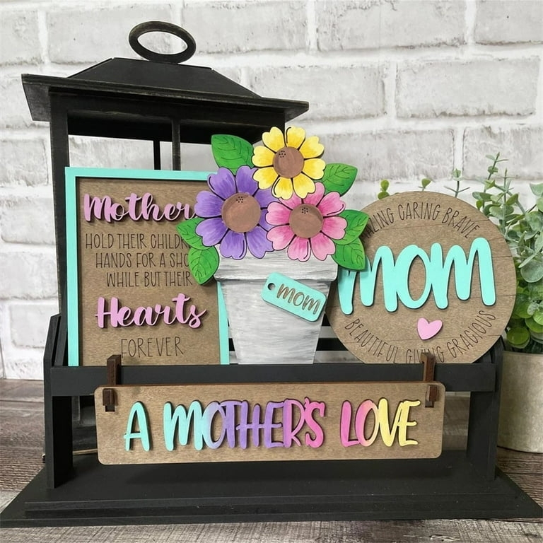 Tabletop Decor Mother And Child Wooden Figurine Natural Silhouette