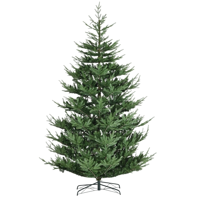 Tall Artificial Pine Christmas Tree, 9ft Full Profile with Metal Stand