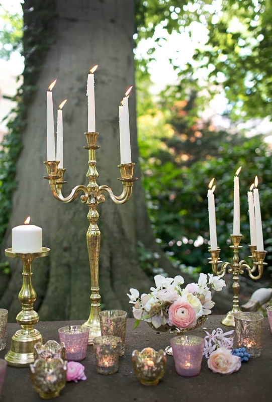 Tall Candelabra Gold Five Arm Traditional Style