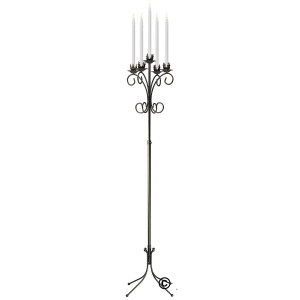 Tall Floor Candelabra Polished Gold Five Light Tree Design