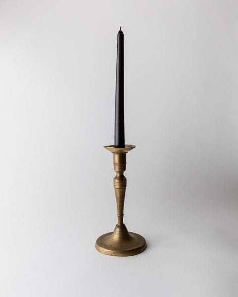 Taper Candle Holder Antique Silver Sculptural Loop Base Double