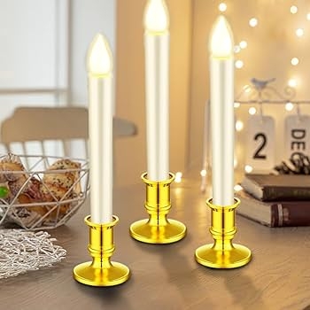 Taper Candle Holder Set Gold Metallic Finish Classic Silhouette Bulk