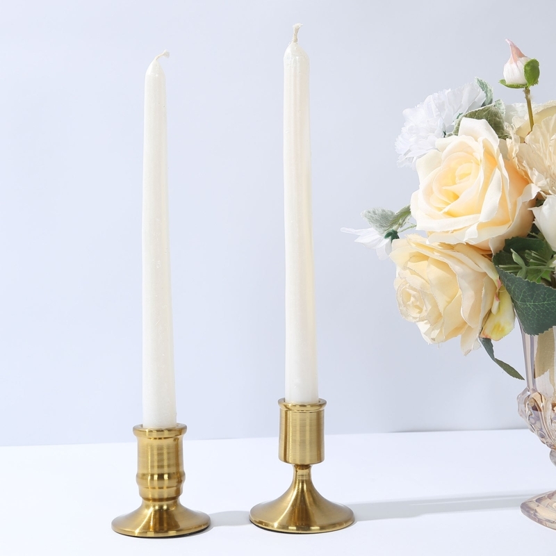 Taper Candle Holder Set of 4 Graduated Heights Polished Gold Finish