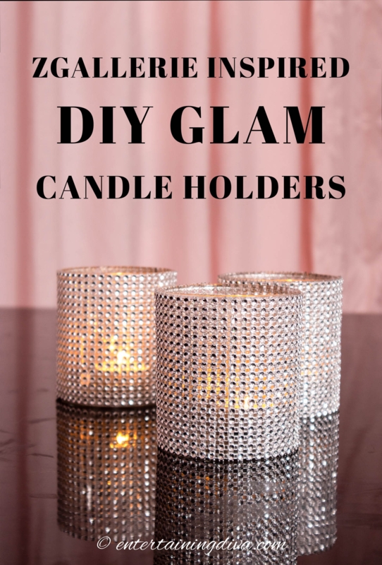 Taper Candle Holder Set Silver Sparkling Rhinestone Encrusted Trio
