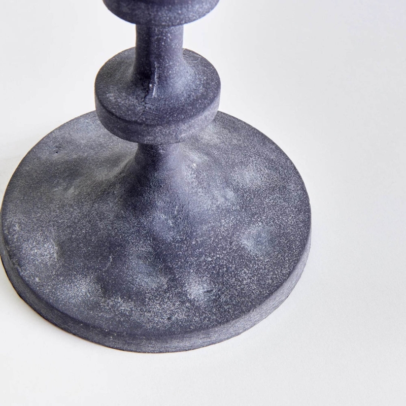 Taper Candle Holders Metal Circular Base Slender Stem Set