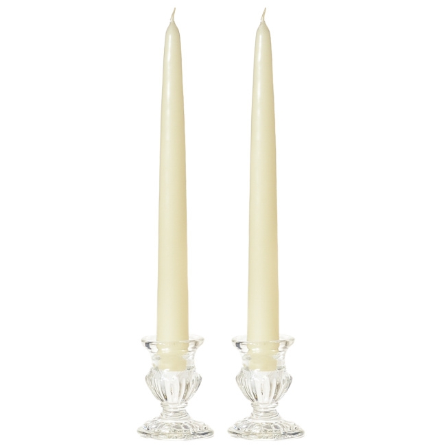 Taper Candle Pair, 15 Inch Length, Slender Silhouette, Matte Wax.