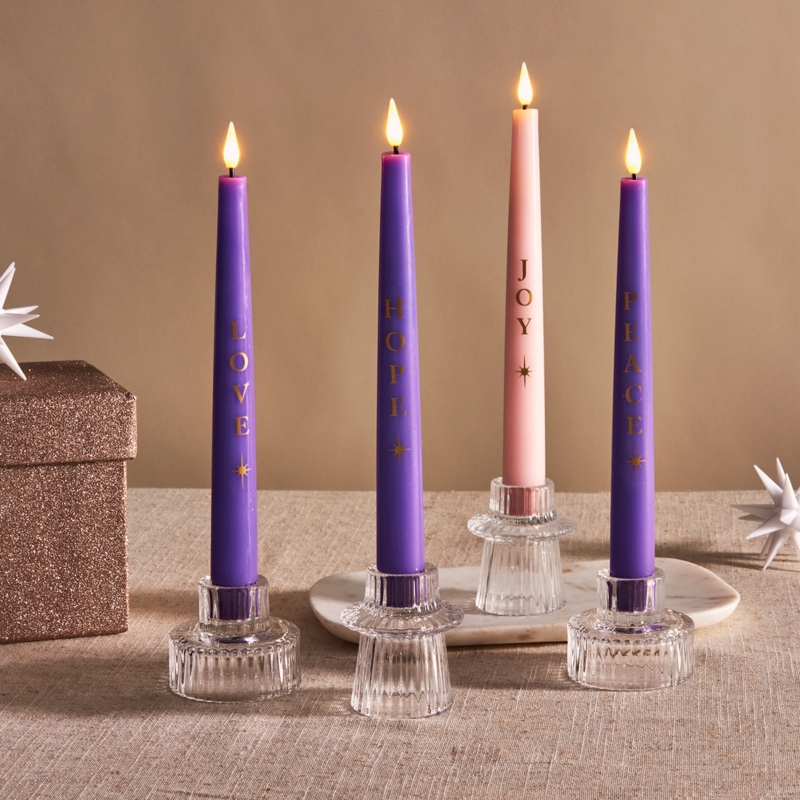Taper Candles Battery Operated Holiday Taper Candles Advent Color Palette