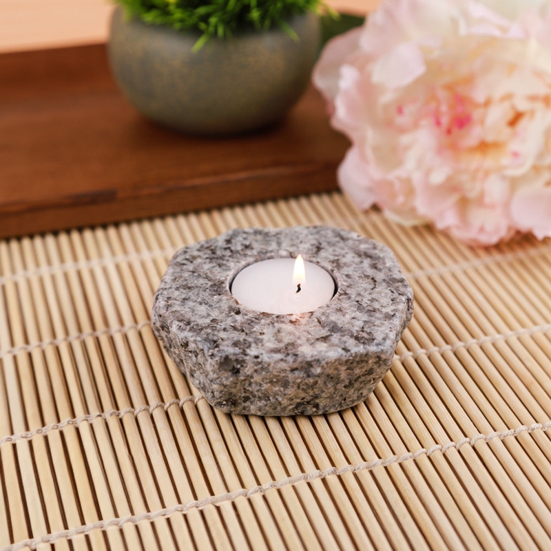 Tea Light Holder, Dark Charcoal Tone, Earthy Home Decor Accent