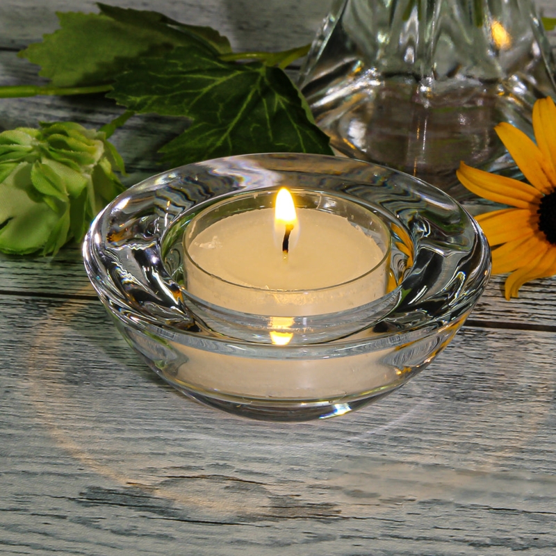 Tealight Candle Bulk Set White Wax in Clear Cups Minimalist Style