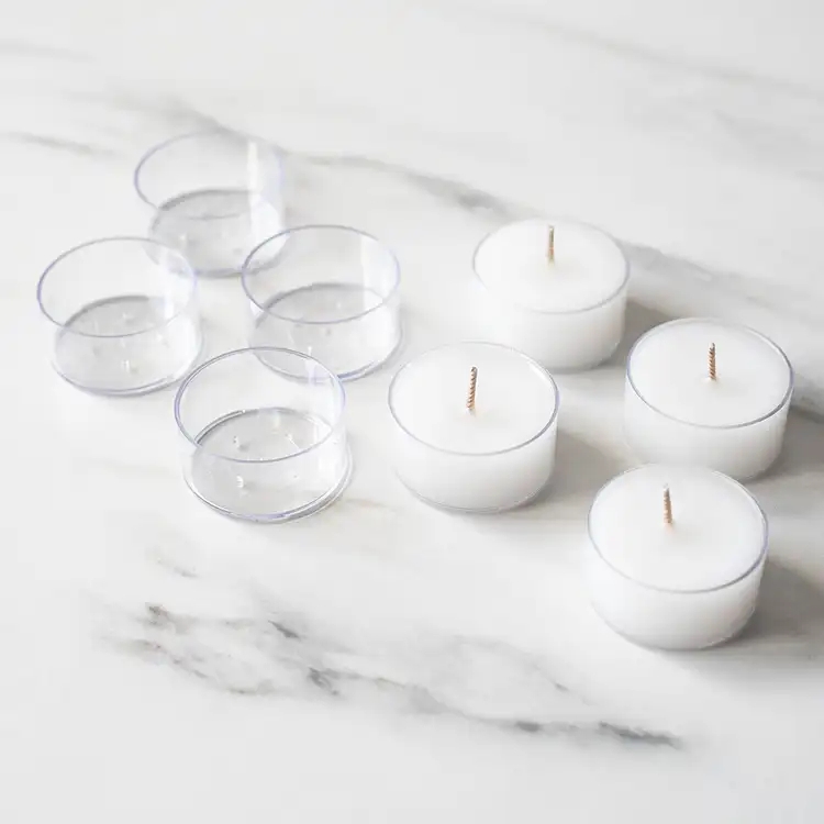 Tealight Cup Transparent Plastic Minimalist Bulk Candle Containers