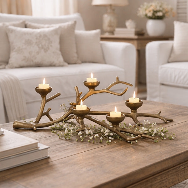 Tealight Holder Distressed Whitewash Round Rustic Farmhouse Accent