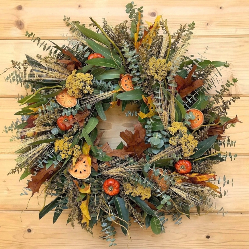 Textural Wreath with Mixed Greenery and Sage Foliage