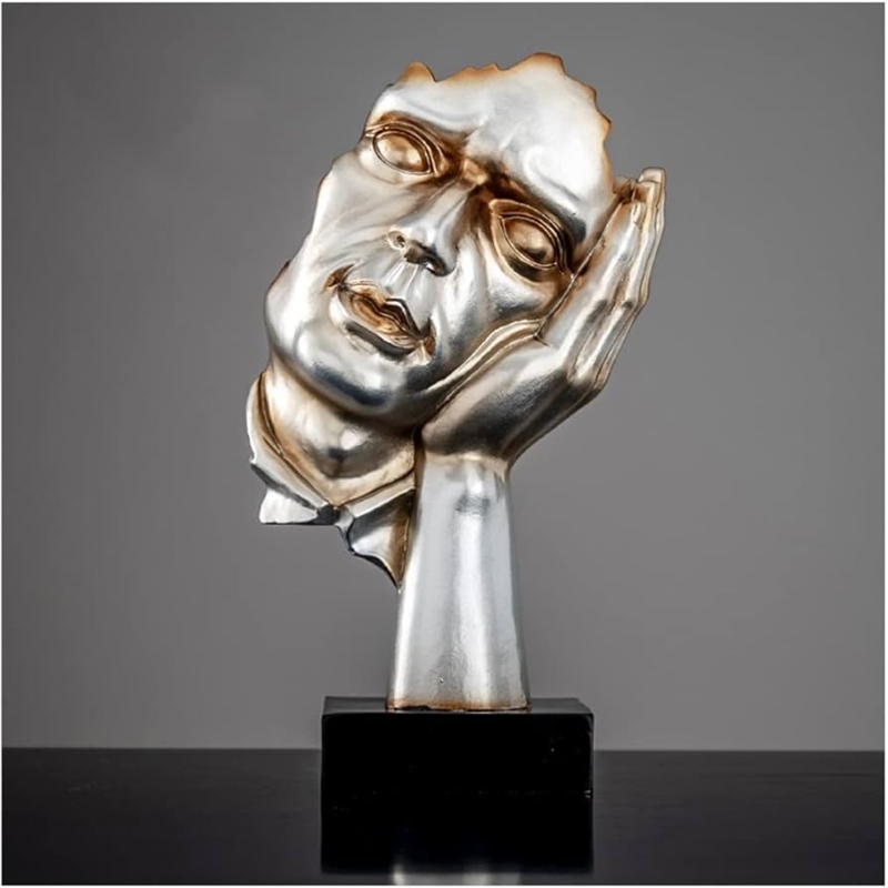 Textured Gold Figurine Set Matte Finish Symbolic Pose Resin