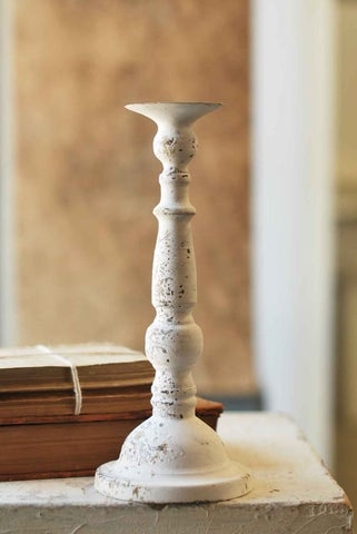 Tiered Bulbous Candle Holder, Cream Sculptural Minimalist Decor