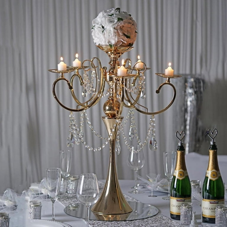 Tiered Candelabra Gold Acrylic Crystal Chains