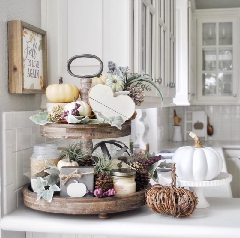 Tiered Serving Tray: Graduated Wooden Tiers for Farmhouse Decor