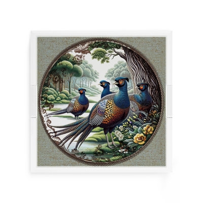 Traditional Acrylic Decorative Tray Woodland Pheasant Print (63 characters)