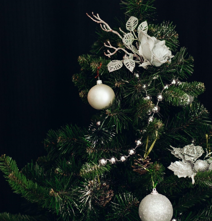 Traditional Christmas Tree Paired with Rustic Stone Fireplace