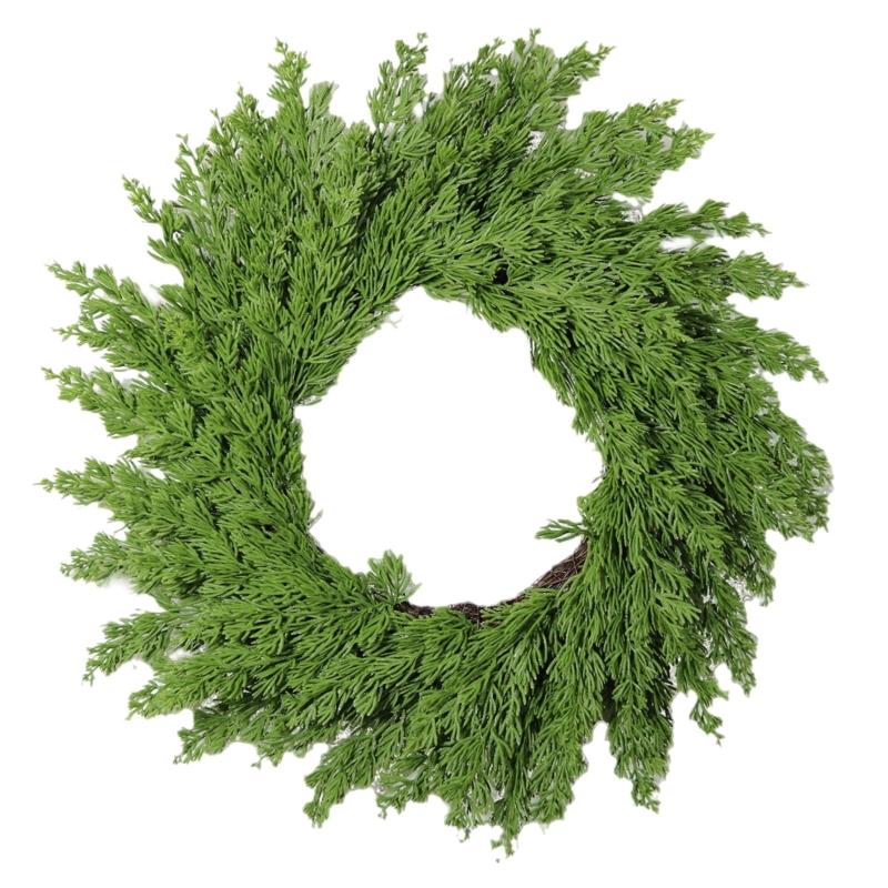Traditional Christmas Wreath with Poinsettia Accents and Frosted Tips