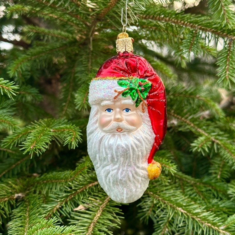 Traditional Santa Figurine Ornament Holding Miniature Tree Sack