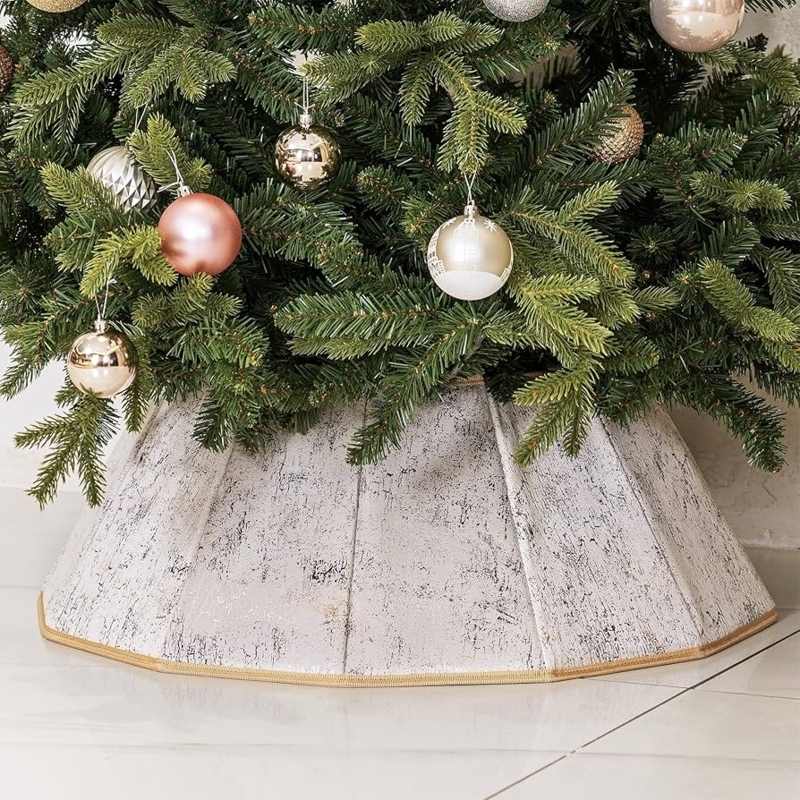 Tree Collar Concrete Beige Fabric Tapered Ring Modern Farmhouse Decor
