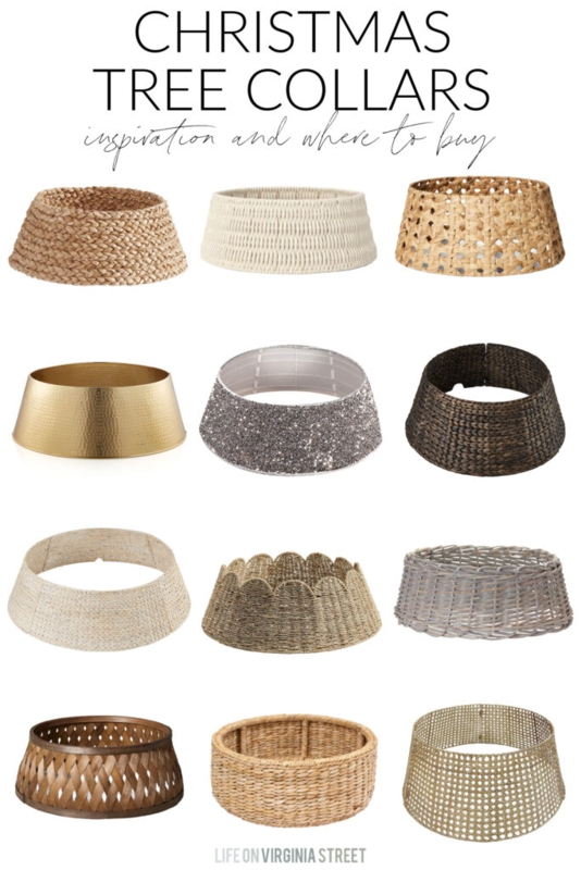 Tree Collar Natural Fiber Woven Tapered Tan Coastal Farmhouse Holiday