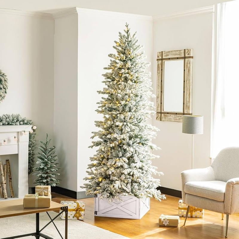 Tree Collar Whitewashed Wooden Hexagonal Plank Modern Farmhouse Base