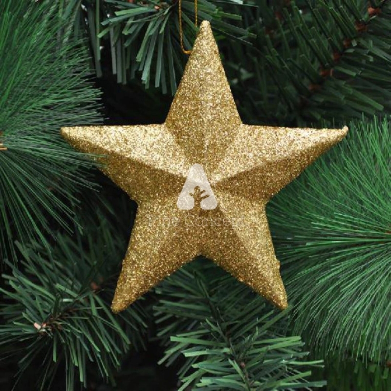 Tree Topper Conical Mounting Base Gold Glitter Finish Shimmering Top