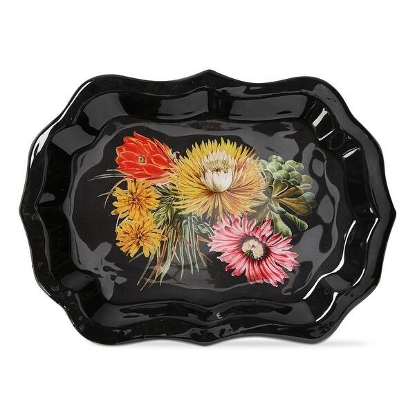 Trinket Tray Botanical Butterfly Illustration Iron Glossy Finish