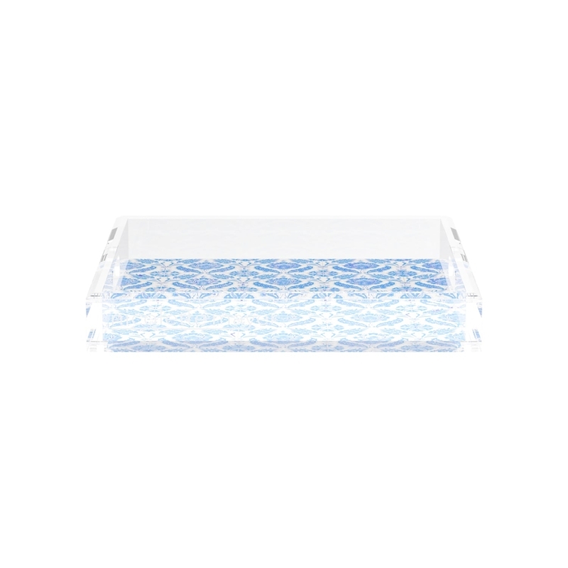Tulipia Blue Acrylic Square Decorative Tray 