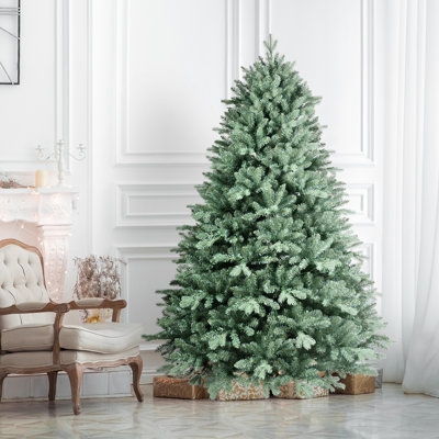 Unlit Blue Spruce Artificial Christmas Tree, Dense High Tip Count