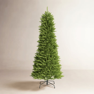 Unlit Slender Christmas Tree Narrow Conical Silhouette Dense Tips