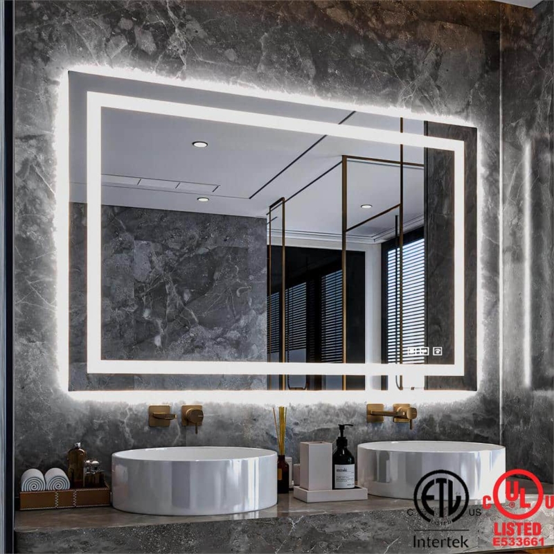 Vanity Mirror, Digital Clock Display, Backlit & Front Light. Smart Mirror. (74 chars)