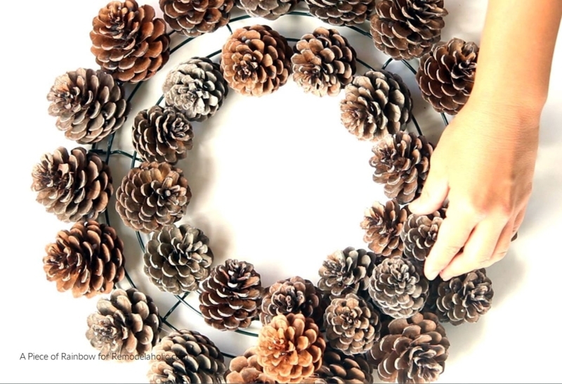 Voluminous Pinecone Wreath Textured Door Decor Winter Accents