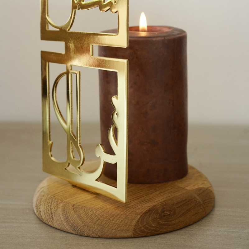 Votive Holder Gold Calligraphy Candle Holder Set Three Tiered Structure