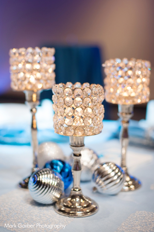 Votive Holder Set Silver Graduated Heights Crystal Beaded Bowls