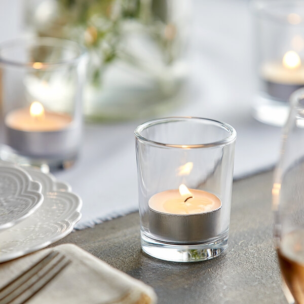 Votive Holder Thick Base Round Minimalist Tealight Decor Glass