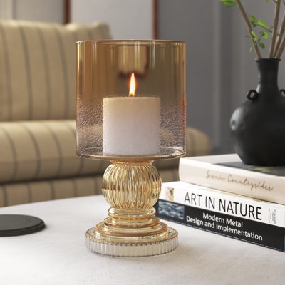 Votive Set Matte Black Loop Handles Glass Transitional Candle Decor
