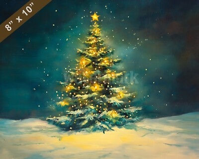 Wall Art Textured Oil Painting Dark Background Moody Winter Scene
