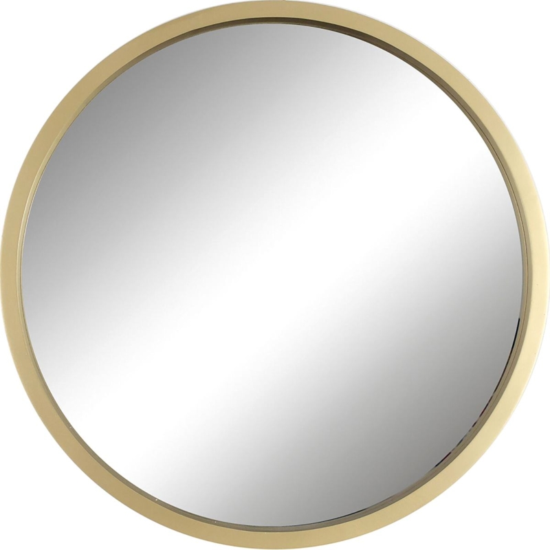 Wall Mirror 30 Inch Slim Gold Metal Frame Contemporary Style