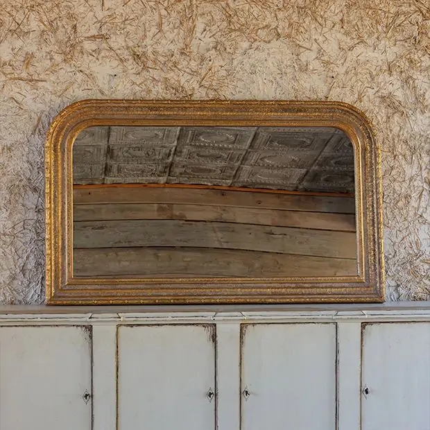 Wall Mirror: Aged French Country Horizontal Multi-Arched Top