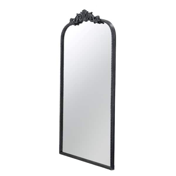 Wall Mirror Arched Top Multi Pane Metal Frame Over Console