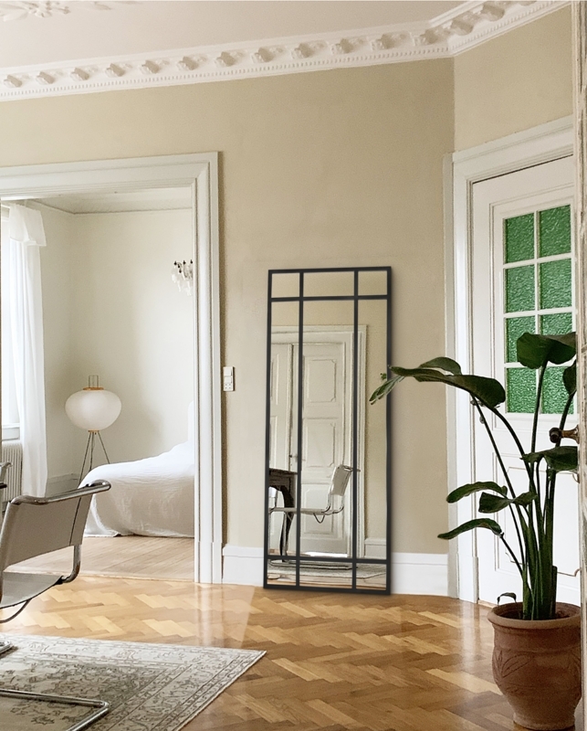 Wall Mirror, Asymmetrical Shape, Ultra Thin Frame, Modern Industrial Decor
