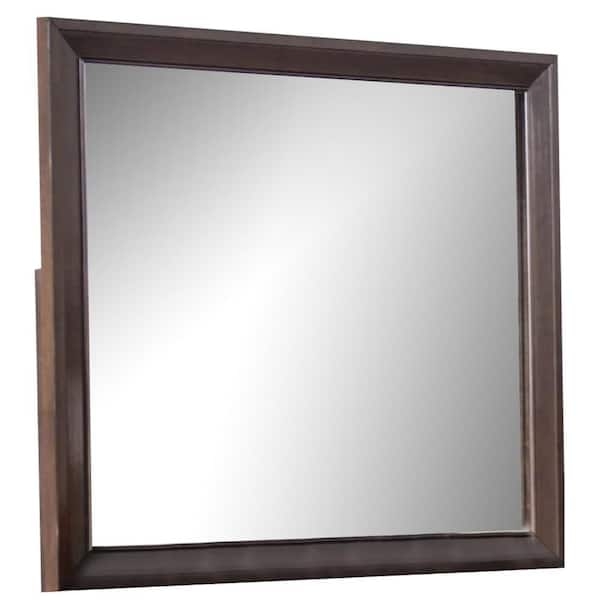 Wall Mirror Classic Large Beveled Edge Wide Dark Frame