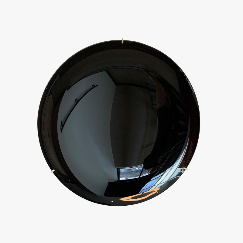 Wall Mirror Concave Glass Glossy Finish Dramatic Sculptural Decor