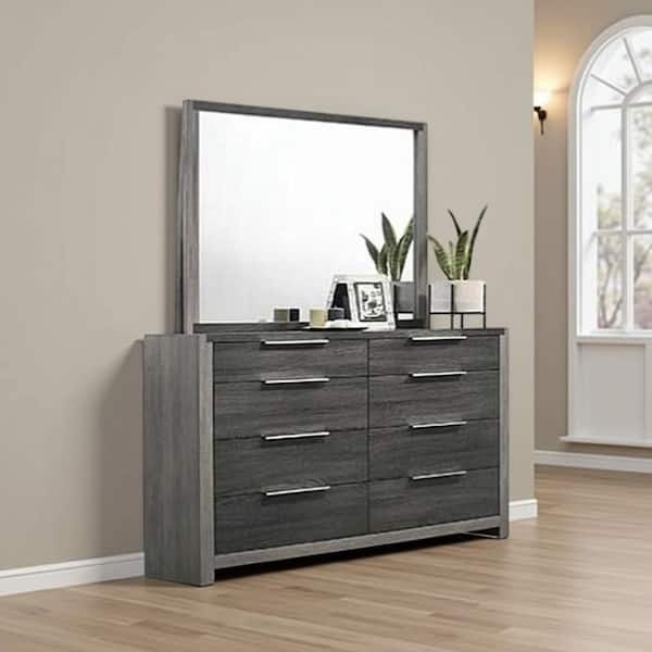Wall Mirror, Dual Tone Wood Accent, Natural Grains