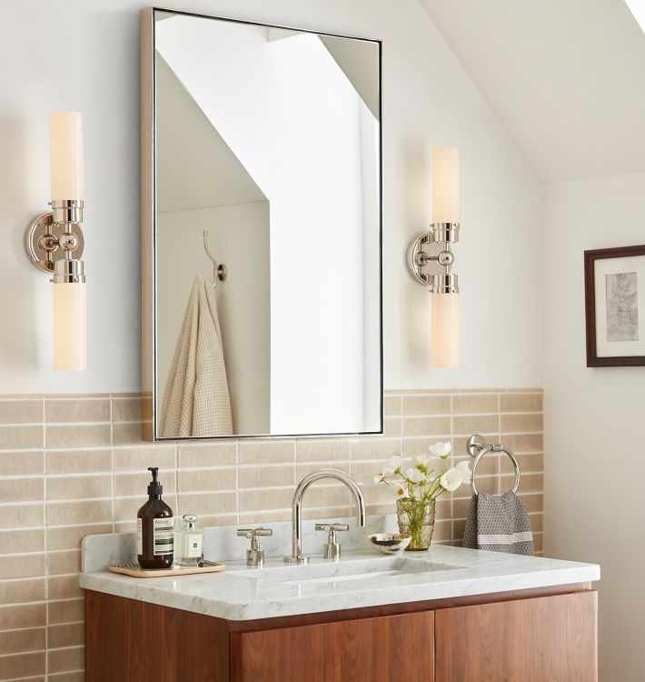 Wall Mirror Floating Frame Oil Rubbed Bronze Rectangular Transitional