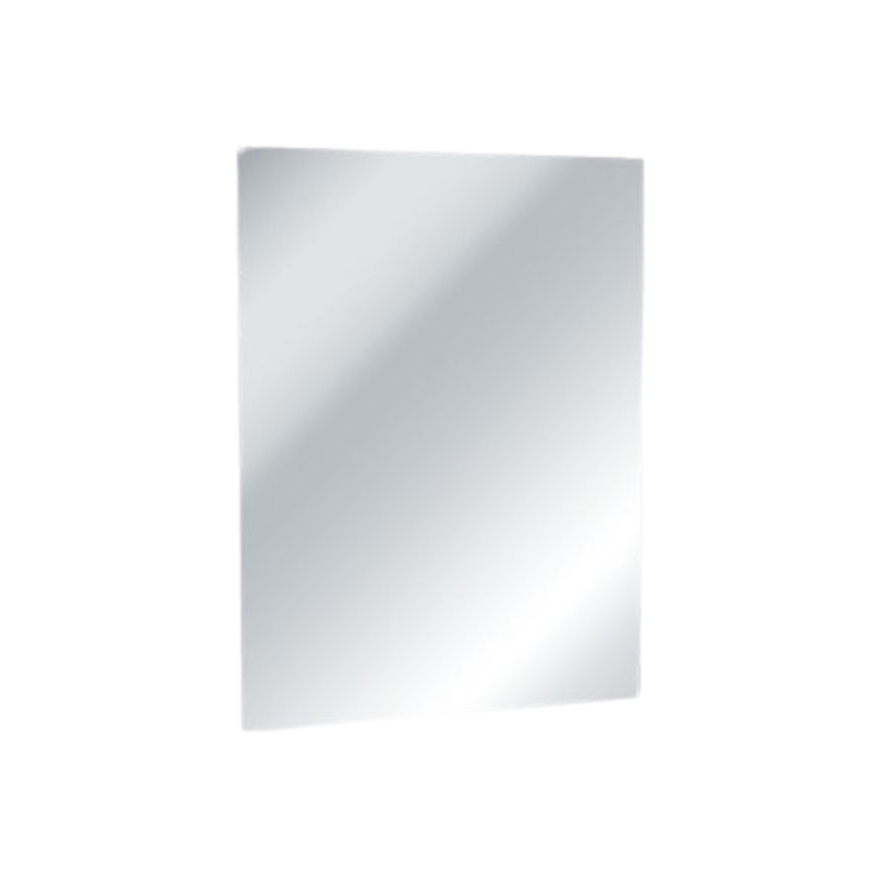 Wall Mirror Frameless Rectangular Design, Polished Stainless Steel